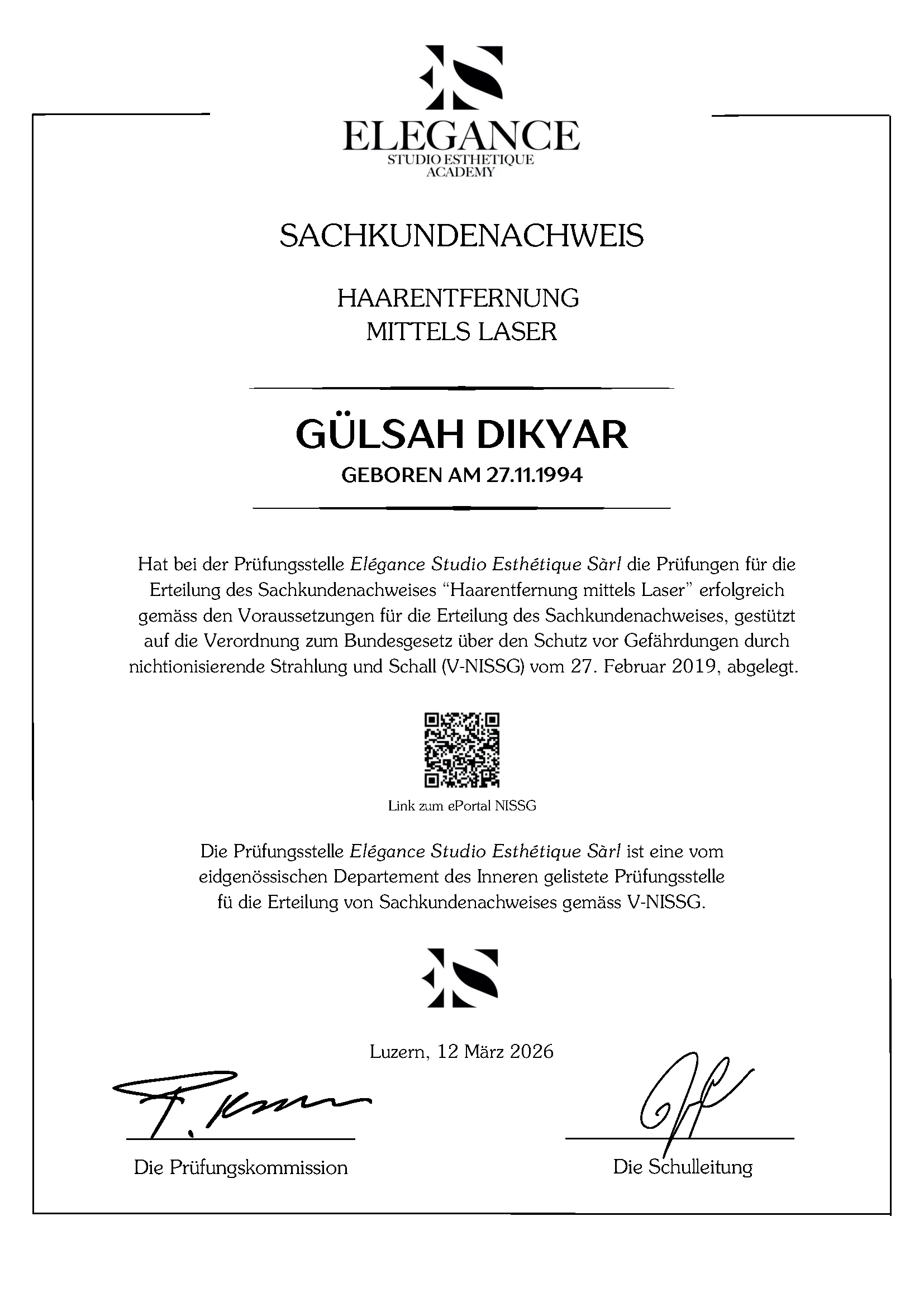Sachkundenachweis Haarentfernung mittels Laser – Vorschau